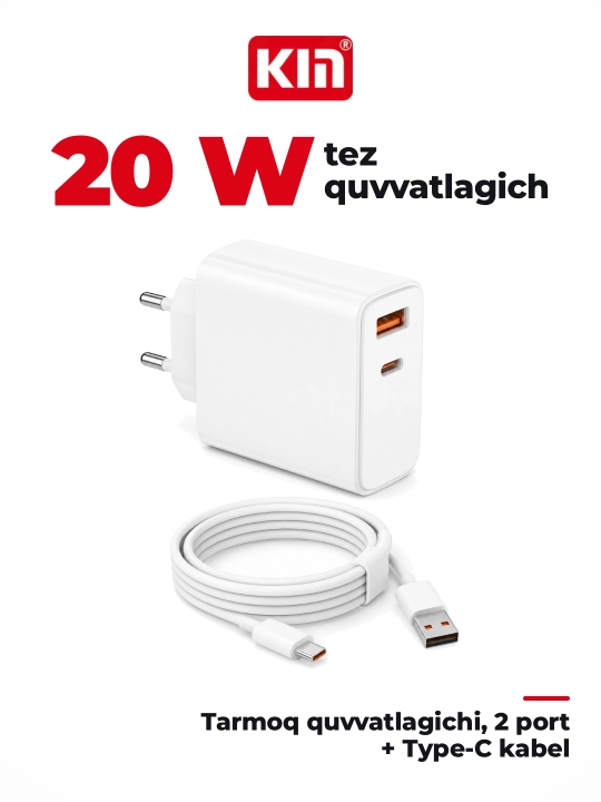 KIN KC27 20W USB-A Type-C quvvatlagich - 