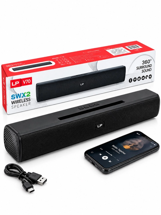 Telefon va kompyuter uchun simsiz ko‘chma karnay, AUX, USB, FM-radio
