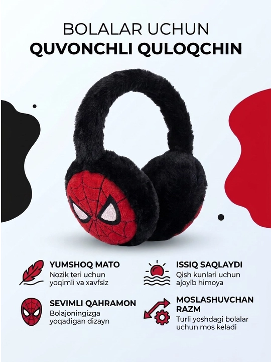 Bolalar mo‘ynali quloqchinlari, o‘g‘il bolalar uchun issiq qishki quloqchinlar - 