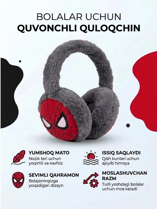 Bolalar mo‘ynali quloqchinlari, o‘g‘il bolalar uchun issiq qishki quloqchinlar - 