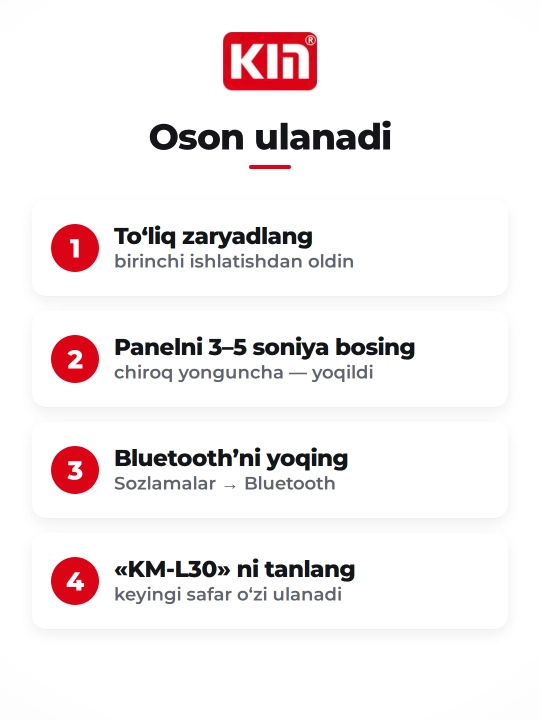 Беспроводной наушник KIN KL30, моно, Bluetooth с микрофоном, накладной