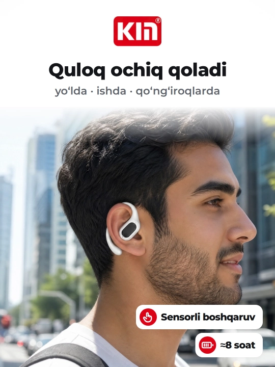 Беспроводной наушник KIN KL30, моно, Bluetooth с микрофоном, накладной