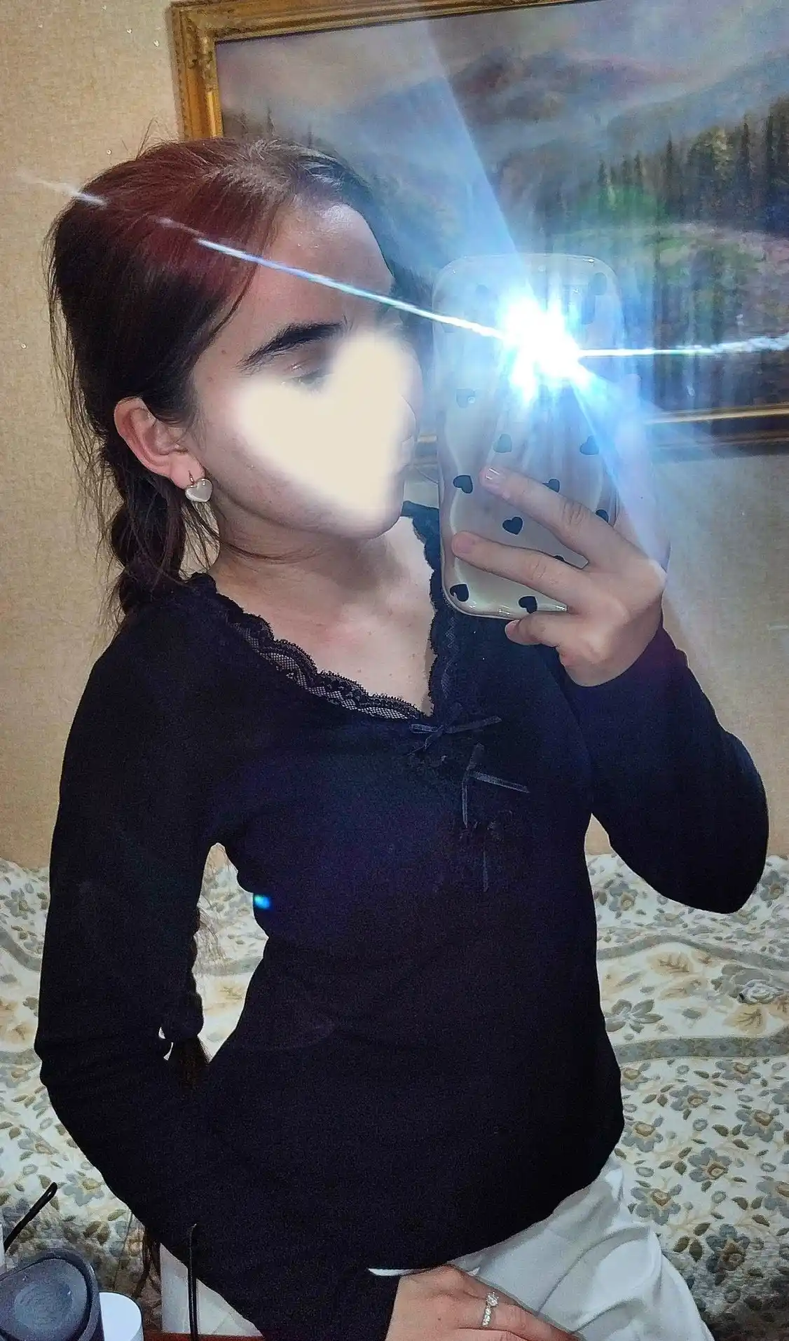 Luna — Ayollar uchun dantelli issiq pijama dvoyka, uzun yengli va ishtonli M/L/XL