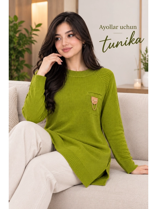 Ayollar uchun qishki tunika- bluzka, ko‘ylak-sviter, ko‘ylak