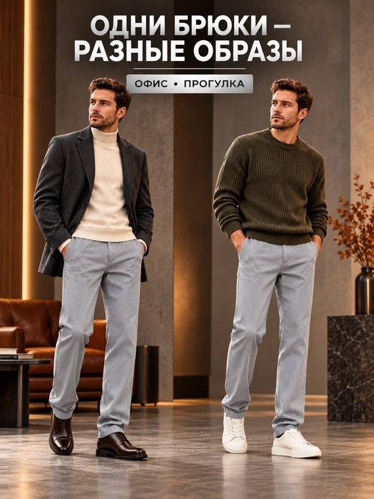 Erkaklar yarim klassik shimlari, kuz-qish klassik, tekis chinoslar F17 casual