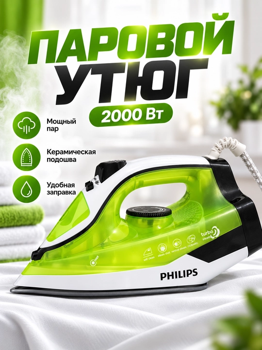 Bug'li dazmol 2600 Vt gacha, keramik taglik, bug' zarbasi, vertikal bug'lash - 