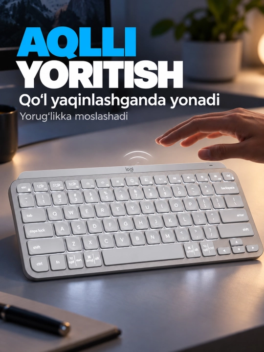 Беспроводная клавиатура LOGITECH MX Keys Mini Bluetooth Illuminated, тихая с подсветкой