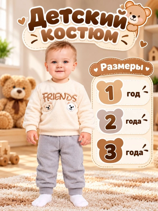 Детский тёплый костюм-двойка