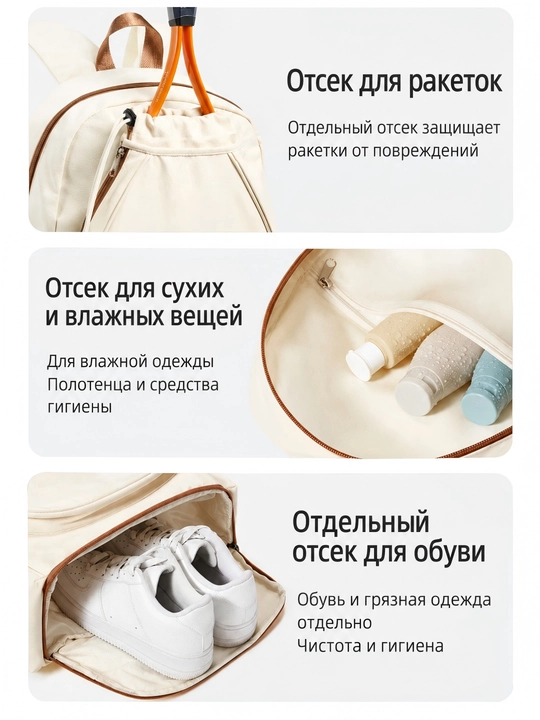 Спортивный унисекс рюкзак для тенниса, бадминтона и пиклбола