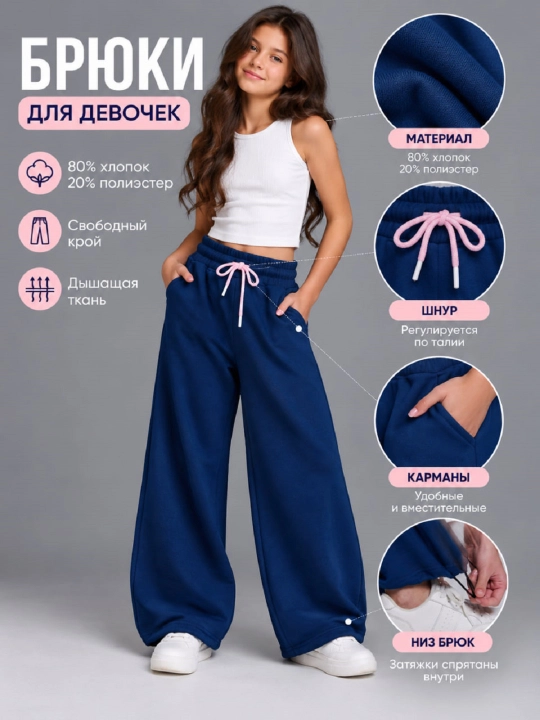 Брюки спорт-шик, джоггеры трикотажные