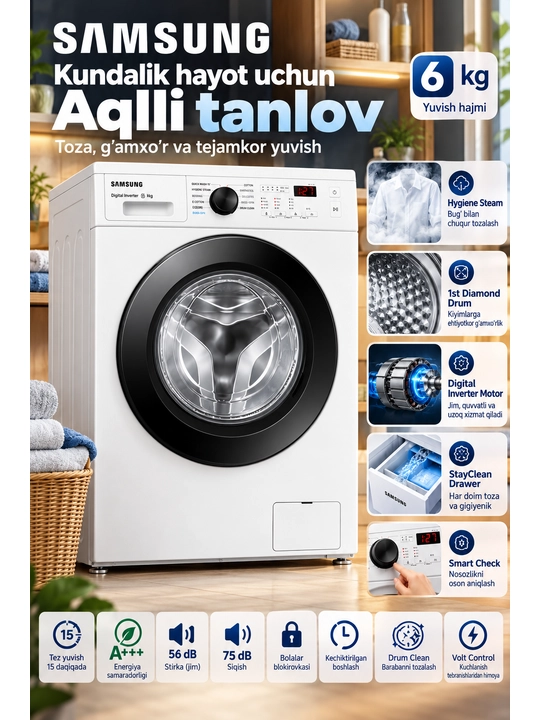 SAMSUNG WW60AG4S00CELD 6 kg - 