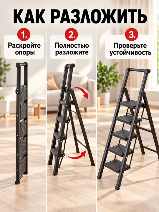Складная лестница стремянка 4 ступени для дома