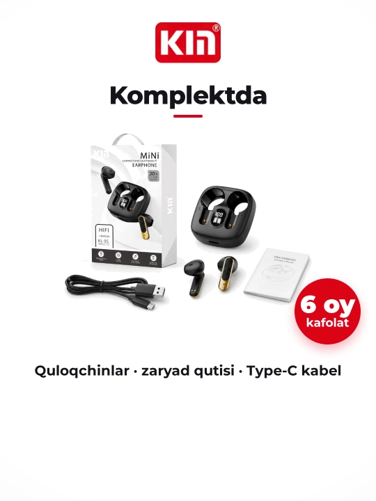 Беспроводные наушники KIN KL95 Bluetooth с микрофоном спорт для телефона