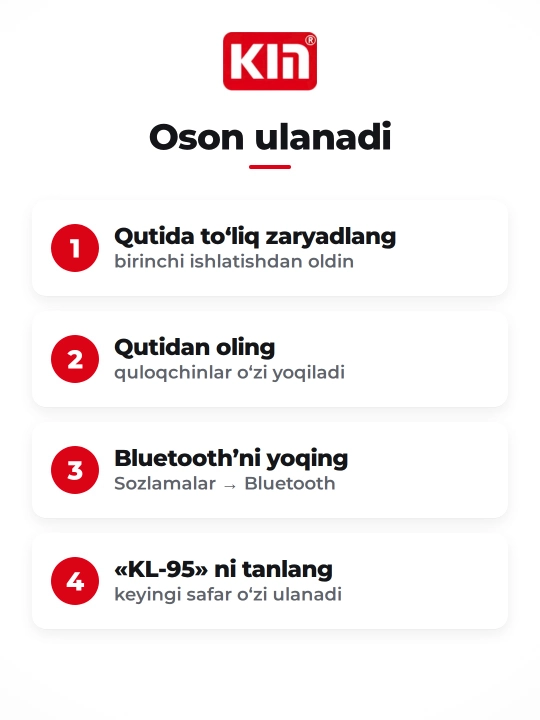 Беспроводные наушники KIN KL95 Bluetooth с микрофоном спорт для телефона