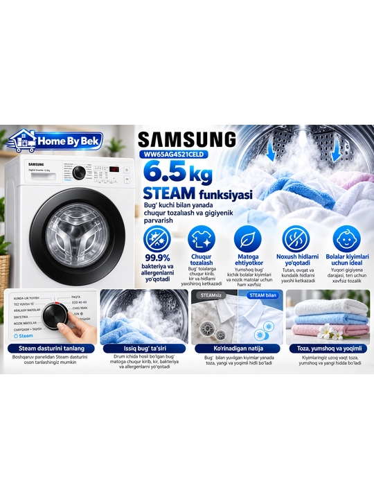 SAMSUNG WW65AG4S21CELD 6.5 kg