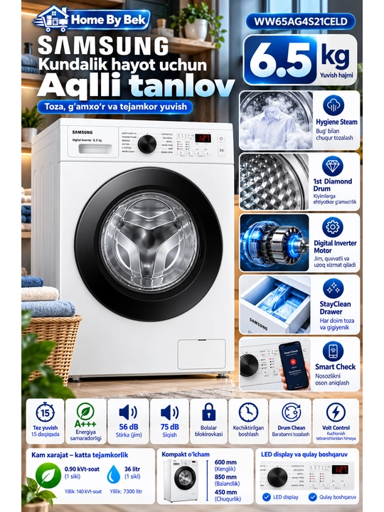 SAMSUNG WW65AG4S21CELD 6.5 kg - 