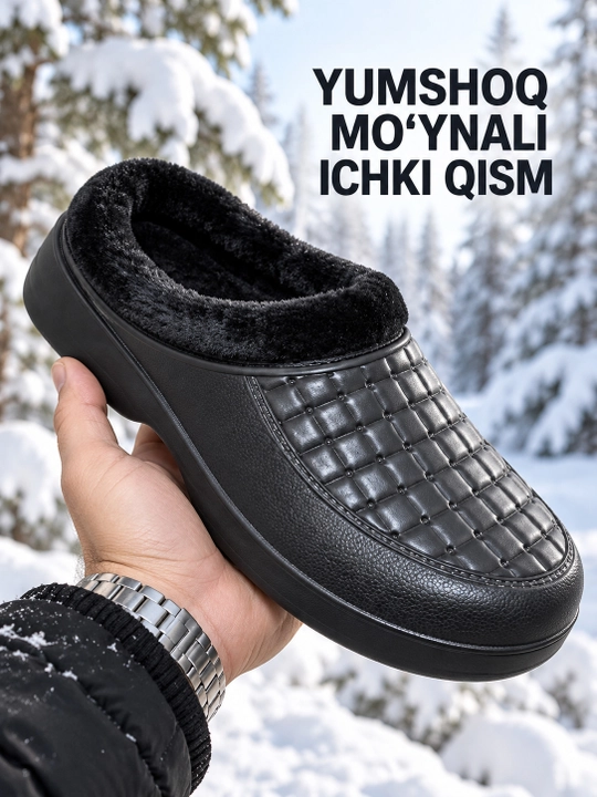 Мужские зимние резиновые сапоги с мехом, утеплённые галоши, удобная повседневная обувь