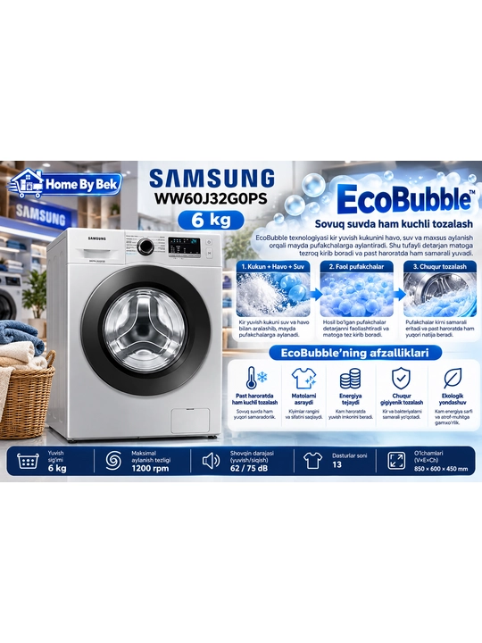SAMSUNG WW60J32G0PS/UZ 6 kg