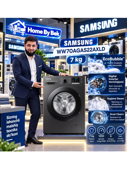 SAMSUNG WW70AGAS22AXLD 7 kg