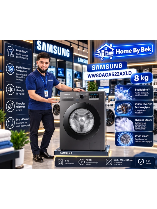 SAMSUNG WW80AGAS22AXLD 8 kg