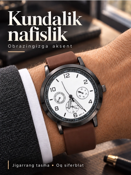 Erkaklar qo‘l soati, arab raqamli