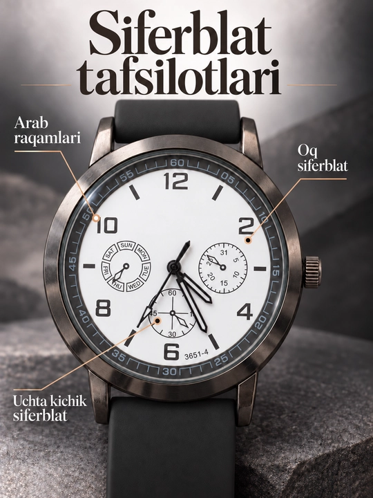 Erkaklar qo‘l soati, arab raqamli