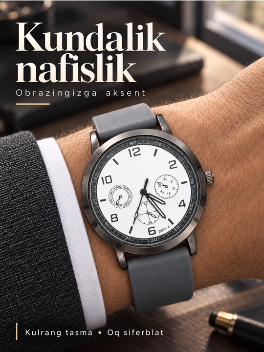 Erkaklar qo‘l soati, arab raqamli