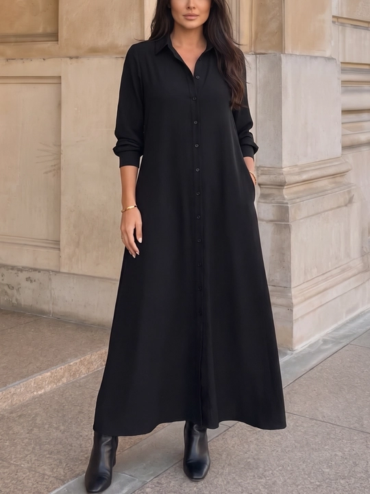 Ayollar uzun ko‘ylak-rubashkasi, maksi, L–5XL - UNCHA STORE