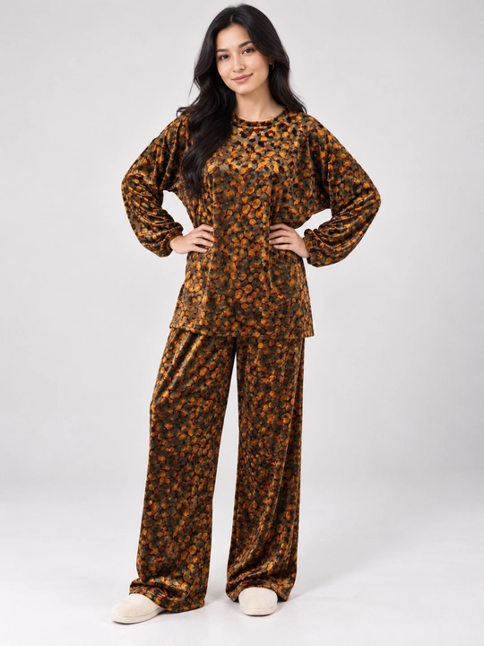 Женский велюровый костюм-двойка oversize для дома, кофта и брюки, размеры 46–54