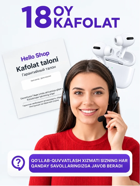 IPhone va Android uchun Pro 2 Premium simsiz quloqchinlari, sovg‘a sifatida g‘ilof