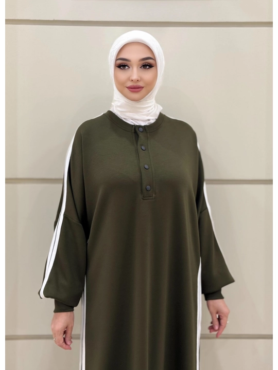 Ayollar abaya ko'ylagi, uzun oversize musulmoncha ko'ylak va namoz libosi, Oysho mato