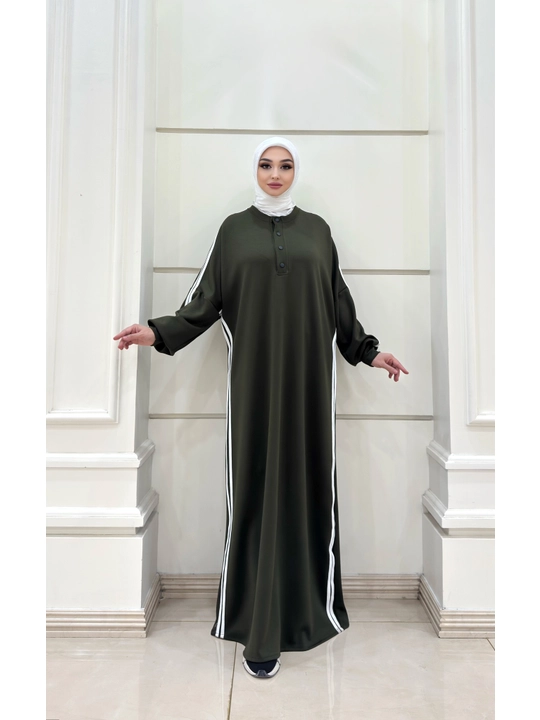 Ayollar abaya ko'ylagi, uzun oversize musulmoncha ko'ylak va namoz libosi, Oysho mato