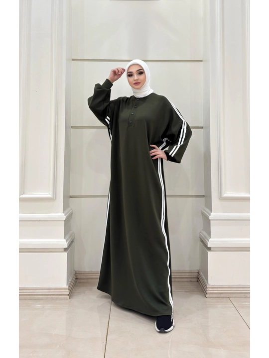 Ayollar abaya ko'ylagi, uzun oversize musulmoncha ko'ylak va namoz libosi, Oysho mato