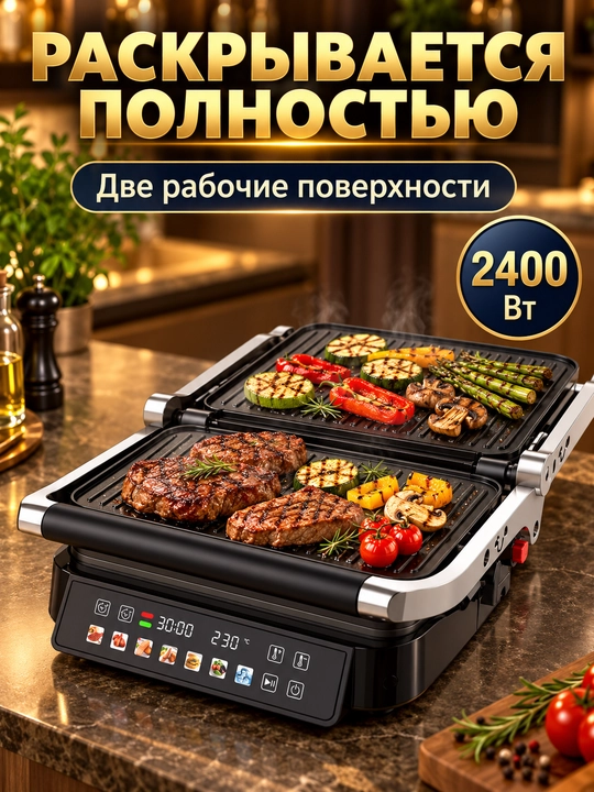 Вафельница мультипекарь UAKEEN со сменными панелями, сэндвичница, электрогриль