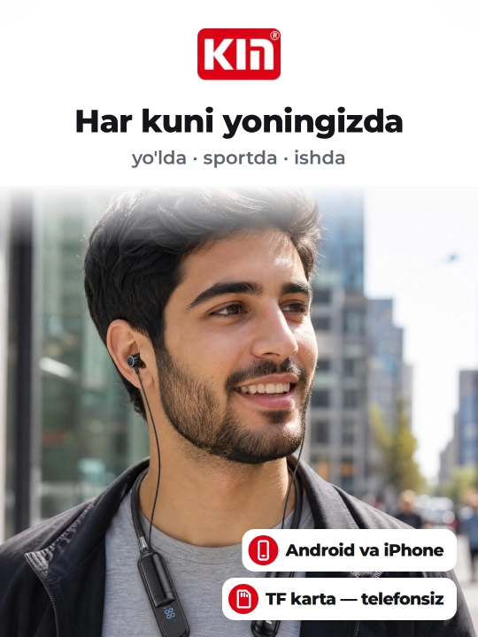Беспроводные наушники KIN KL112 neckband Bluetooth 38 часов батареи спорт