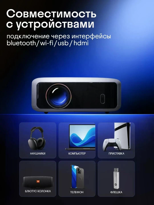 Проектор для фильмов с автофокусом FULL HD