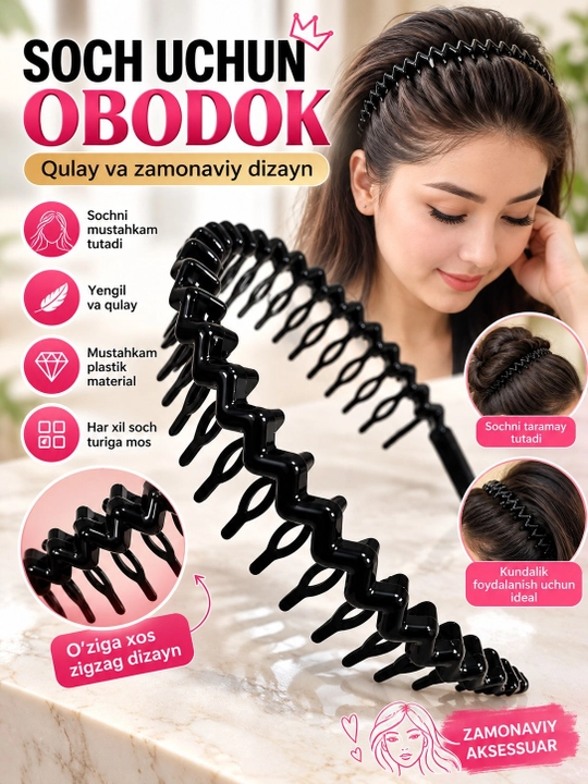 Obodok, taroqli obodok, soch uchun aksessuar - 