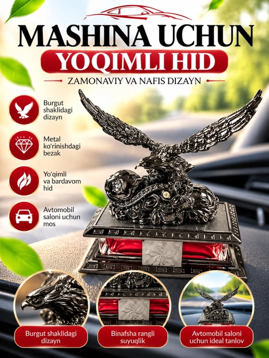 Avtomobil aromatizatori, Hushbo'y hid tarqatuvchi, Burgut shaklidagi suvenir - 