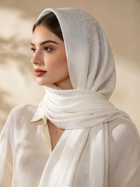 Шелковый платок DIOR, шарф, хиджаб 95х95 см