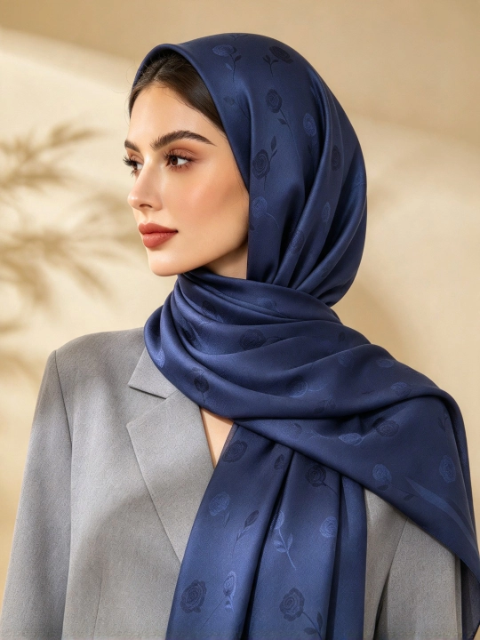 Шелковый платок DIOR, шарф, хиджаб 95х95 см