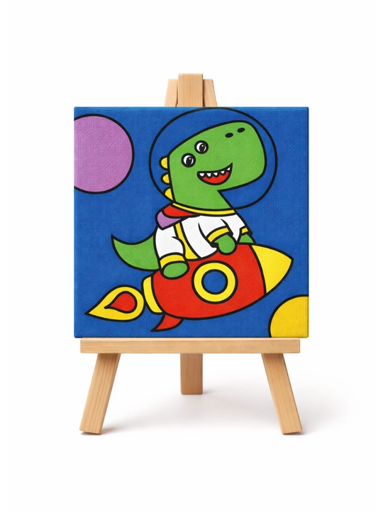 Raqamlar bo‘yicha rasm Magic Stories, podramnikdagi bo‘yash to‘plami, Dino, 15x15