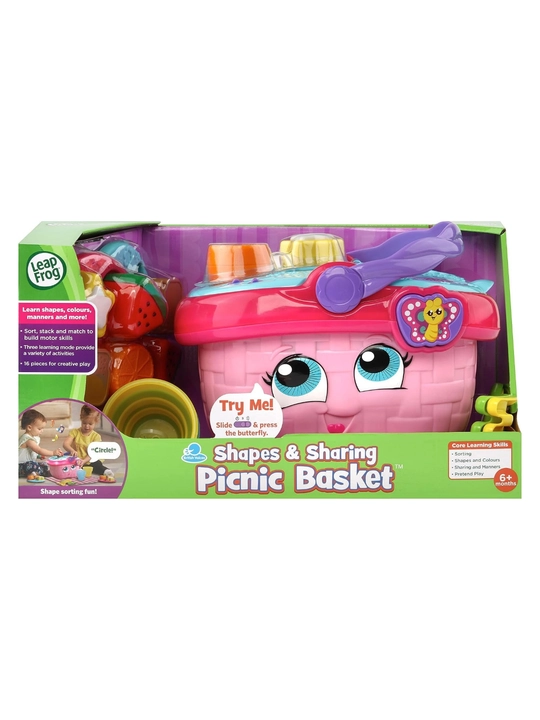LeapFrog Picnic Basket интерактивная игрушка-корзинка, изучение форм и цветов, 16 предметов