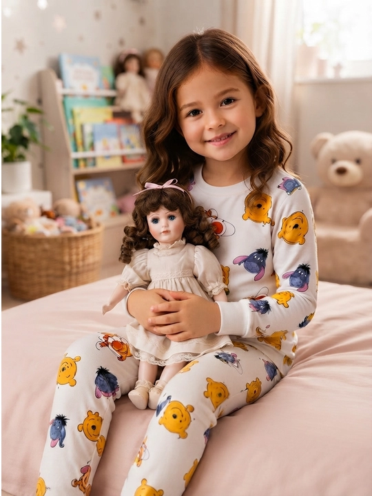 Bolalar pijamasi, qizlar va o'g'il bolalar pijama, paxta matosidan