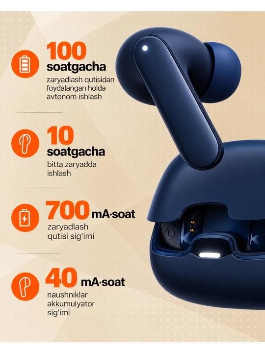 Наушники беспроводные Bluetooth, TWS-наушники с сенсорным управлением