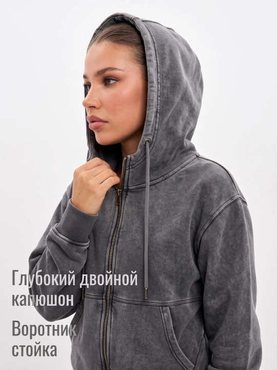 Спортивный костюм женский из трехнитки с начесом, теплый с капюшоном КЛАРИС