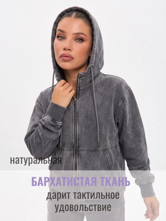 Спортивный костюм женский из трехнитки с начесом, теплый с капюшоном КЛАРИС