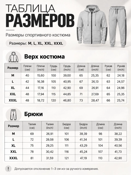 Мужской спортивный костюм , осень-зима, комплект из 2 предметов