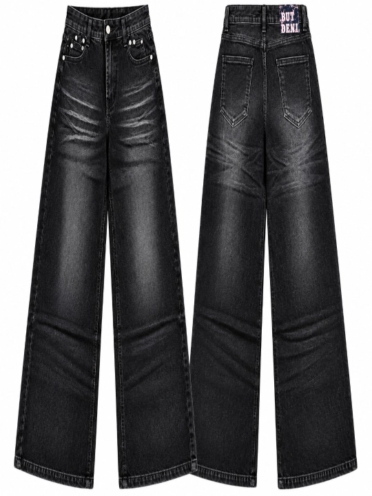 Женские широкие джинсы в корейском стиле Y2K—оверсайз,багги, с высокой талией S,M,L,XL,2XL