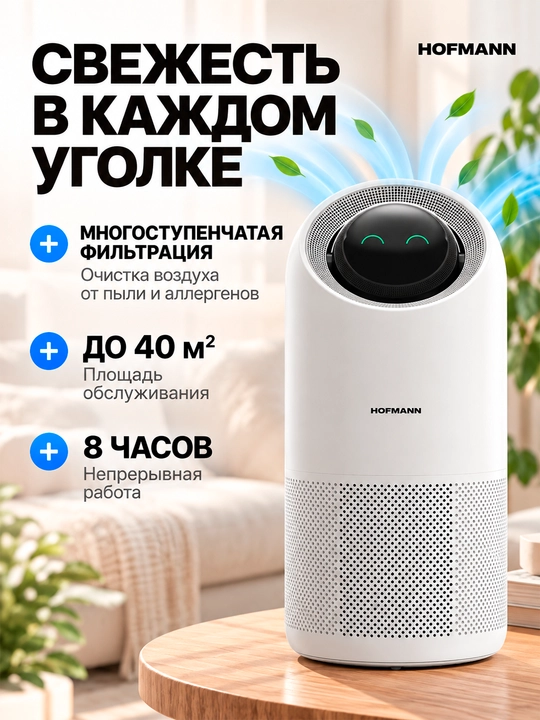 Hofmann SAP2540DCWH/HF — havo tozalovchi va namlovchi 2-1, HEPA, Wi-Fi, UV