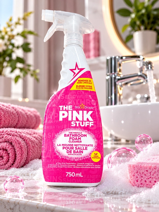 The Pink Stuff Bathroom Foam Cleaner vanna xonasini tozalash vositasi, kir va dog‘larni ketkazish uchun ko‘pik